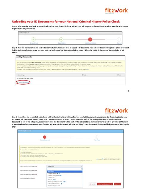 Uploading your ID Documents for your National Criminal  .